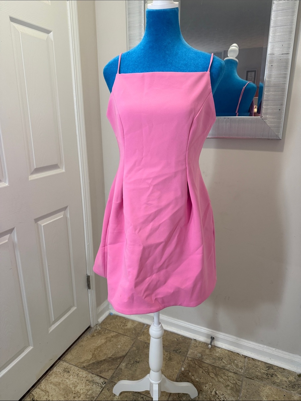 Zara Hot Pink Spaghetti-Strap Mini Dress